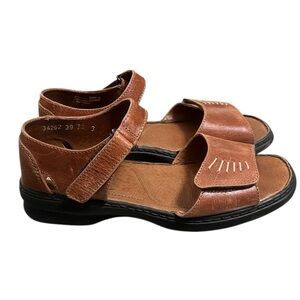 Josef Seibel brown leather sandals with Velcro closure comfort